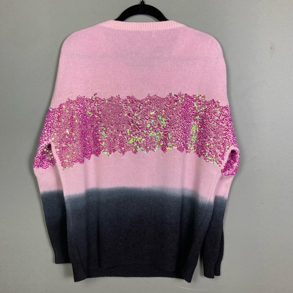 NWT Prabal Gurung sequin-embellished ombre cashmere wool sweater pink size large - Picture 7 of 15